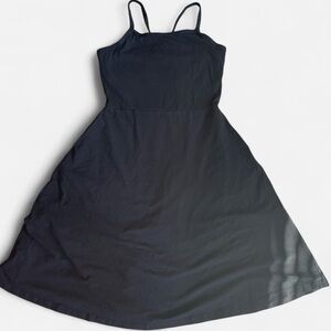 Pact Black Mini Dress with Spaghetti Straps